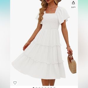 White Amazon midi dress, size medium